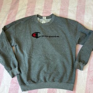 Spanish Campeon / Champion Gray Crewneck Sweater